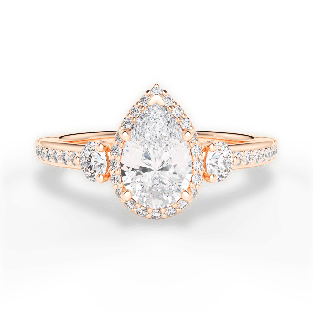 14kt Rose Gold/18kt Rose Gold/pear/top