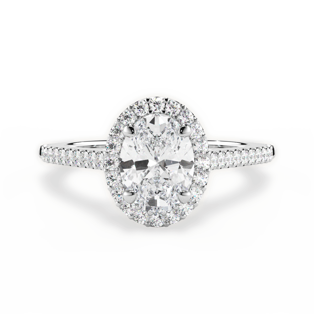 14kt White Gold/18kt White Gold/Platinum/oval/top