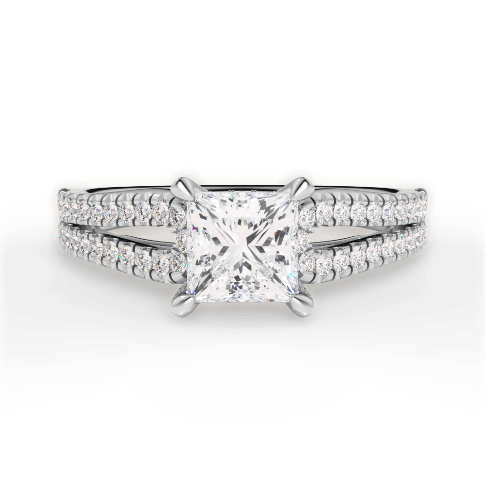 14kt White Gold/18kt White Gold/Platinum/princess/top