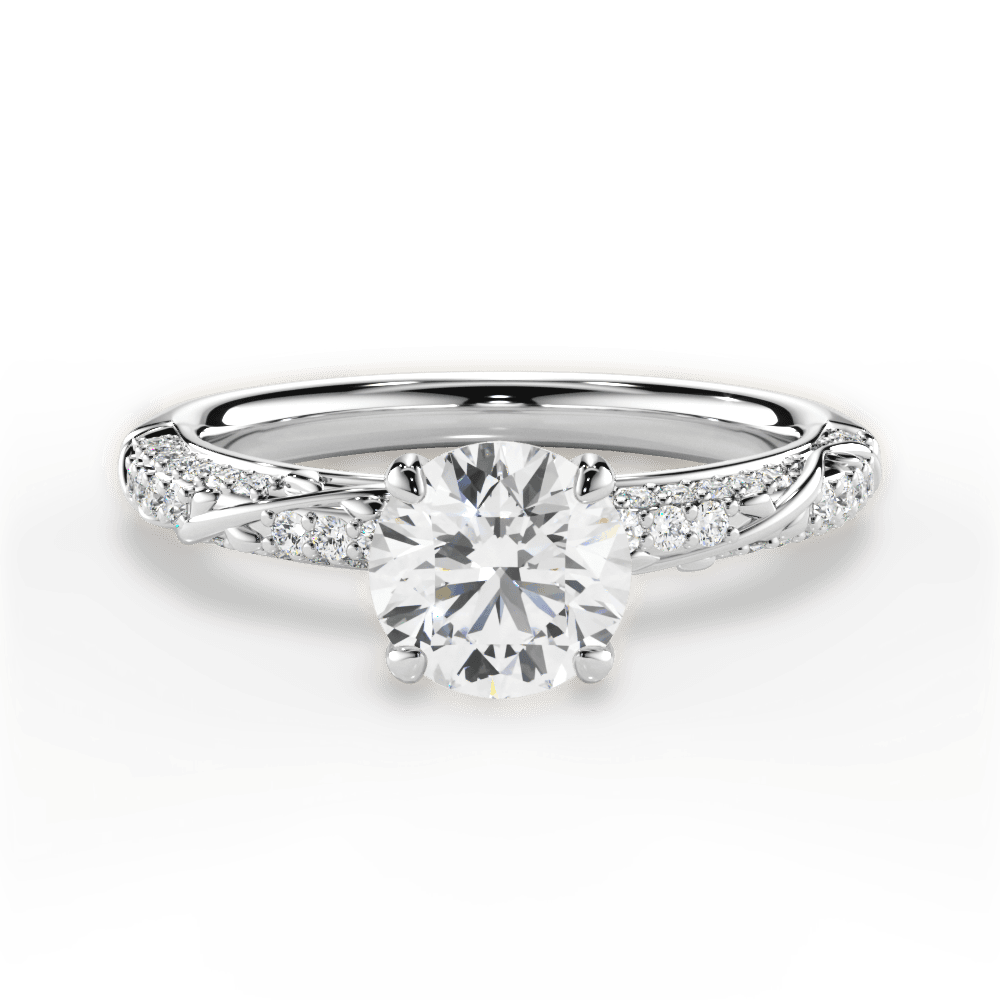 14kt White Gold/18kt White Gold/Platinum/round/top