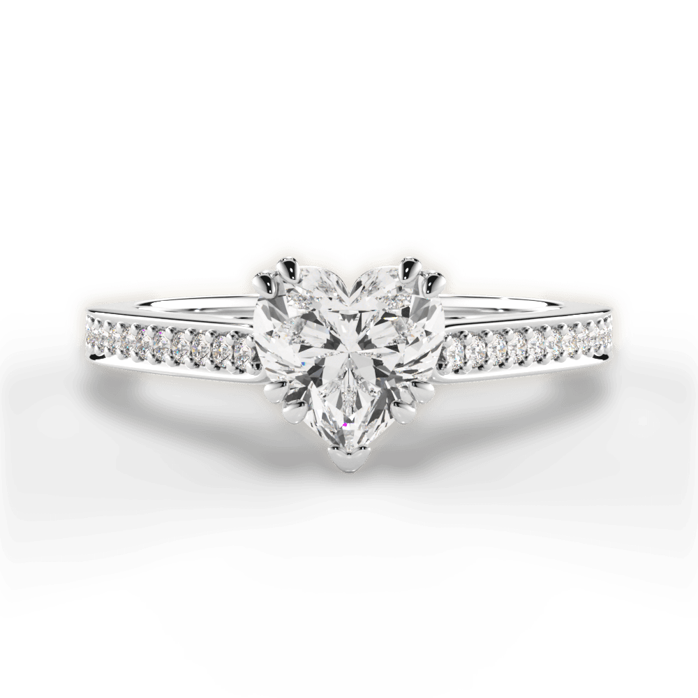 14kt White Gold/18kt White Gold/Platinum/heart/top