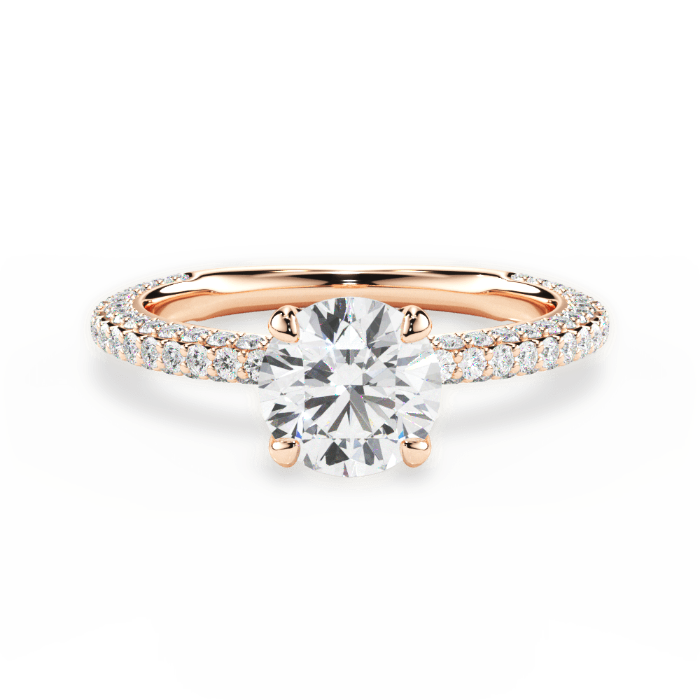 14kt Rose Gold/18kt Rose Gold/round/top