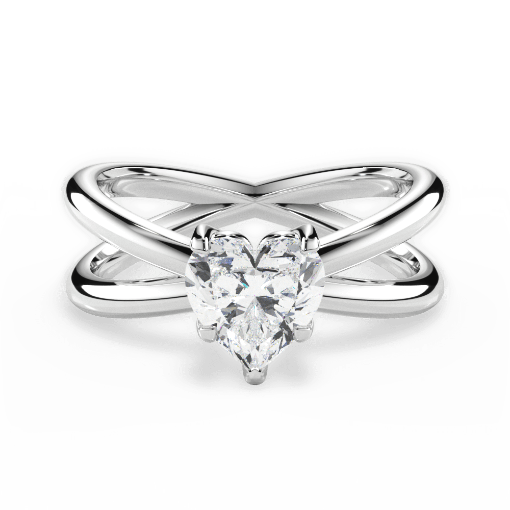 14kt White Gold/18kt White Gold/Platinum/heart/top