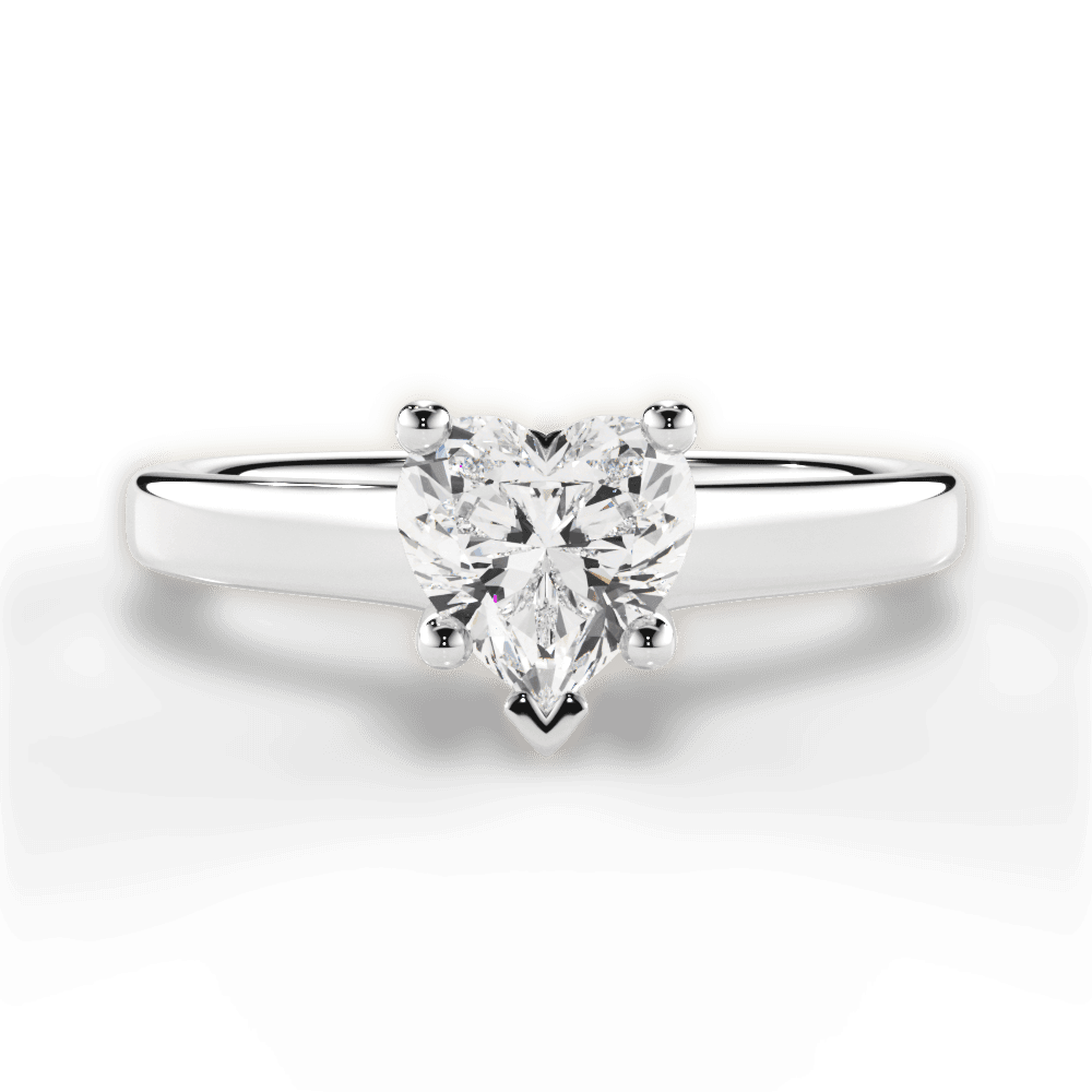 14kt White Gold/18kt White Gold/Platinum/heart/top