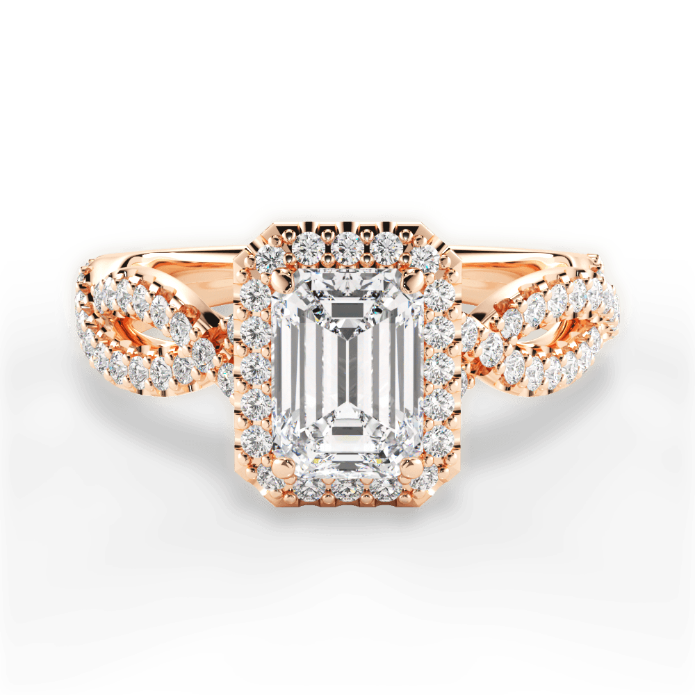 14kt Rose Gold/18kt Rose Gold/emerald/top