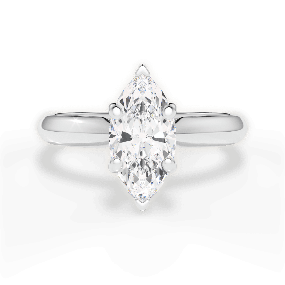 14kt White Gold/18kt White Gold/Platinum/marquise/top