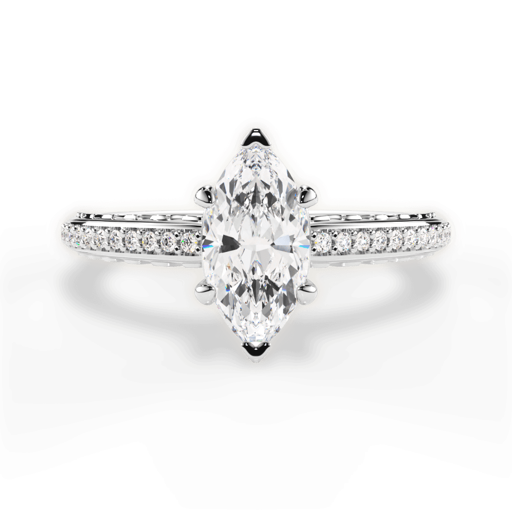 14kt White Gold/18kt White Gold/Platinum/marquise/top