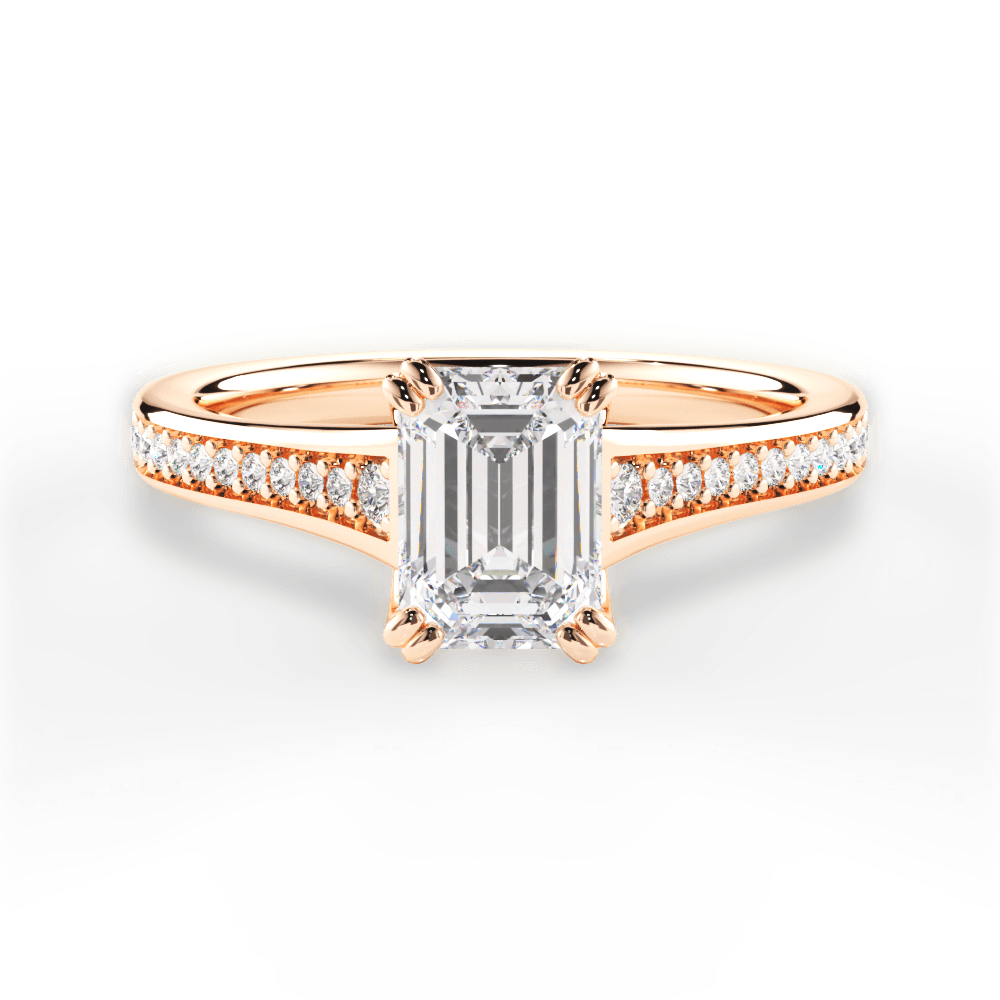 14kt Rose Gold/18kt Rose Gold/emerald/top