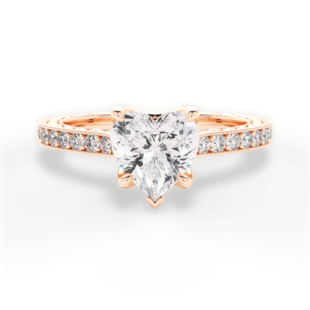 14kt Rose Gold/18kt Rose Gold/heart/top