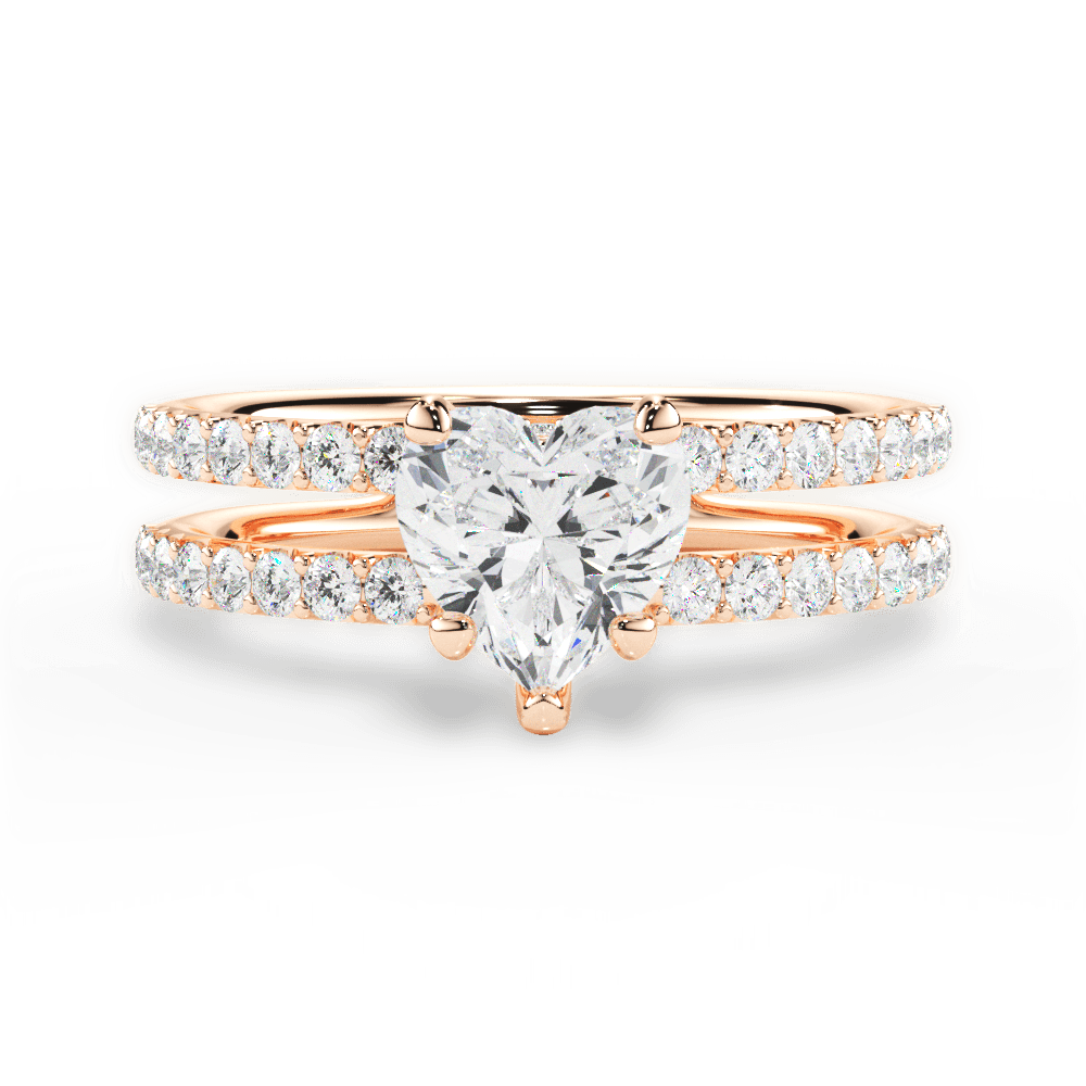 14kt Rose Gold/18kt Rose Gold/heart/top