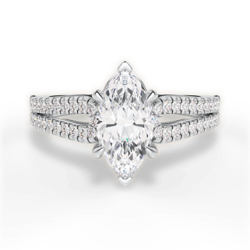 14kt White Gold/18kt White Gold/Platinum/marquise/top