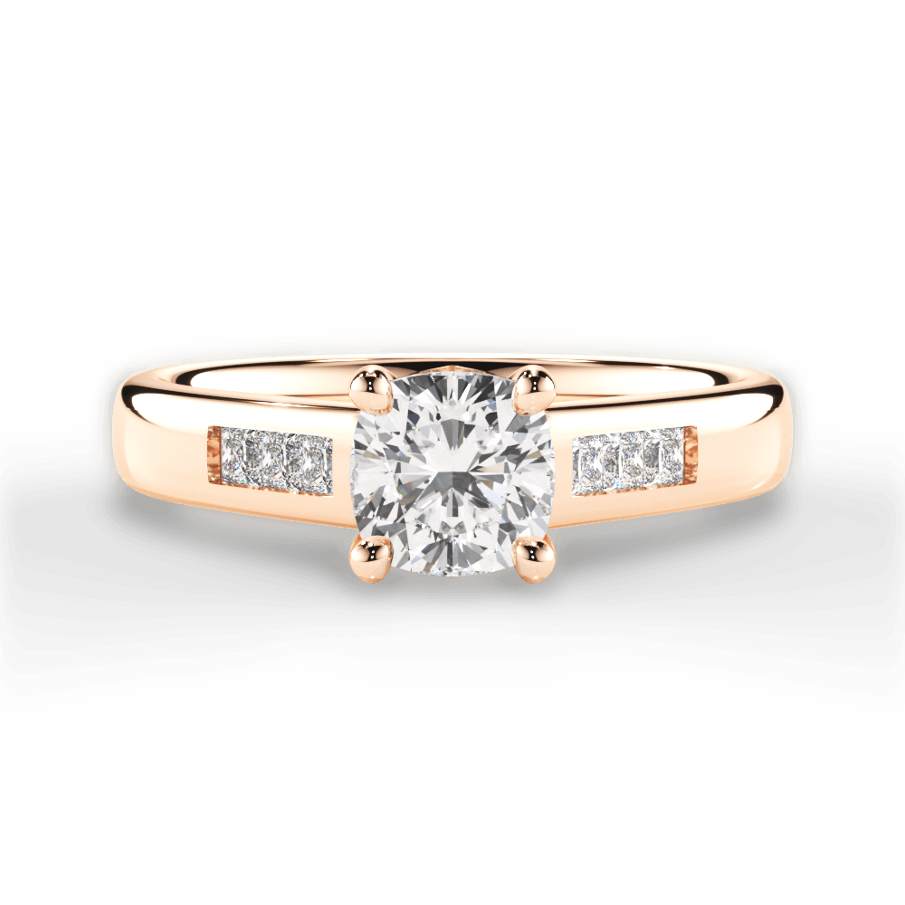 14kt Rose Gold/18kt Rose Gold/cushion/top