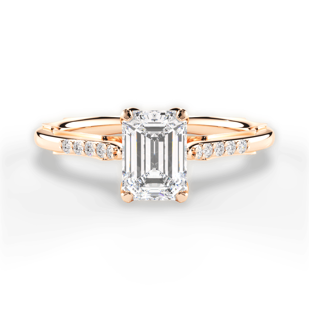 14kt Rose Gold/18kt Rose Gold/emerald/top