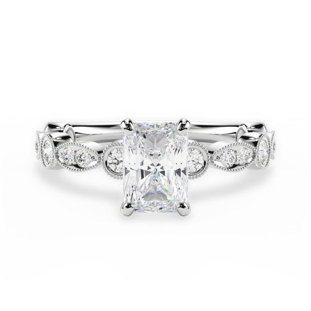 14kt White Gold/18kt White Gold/Platinum/radiant/top