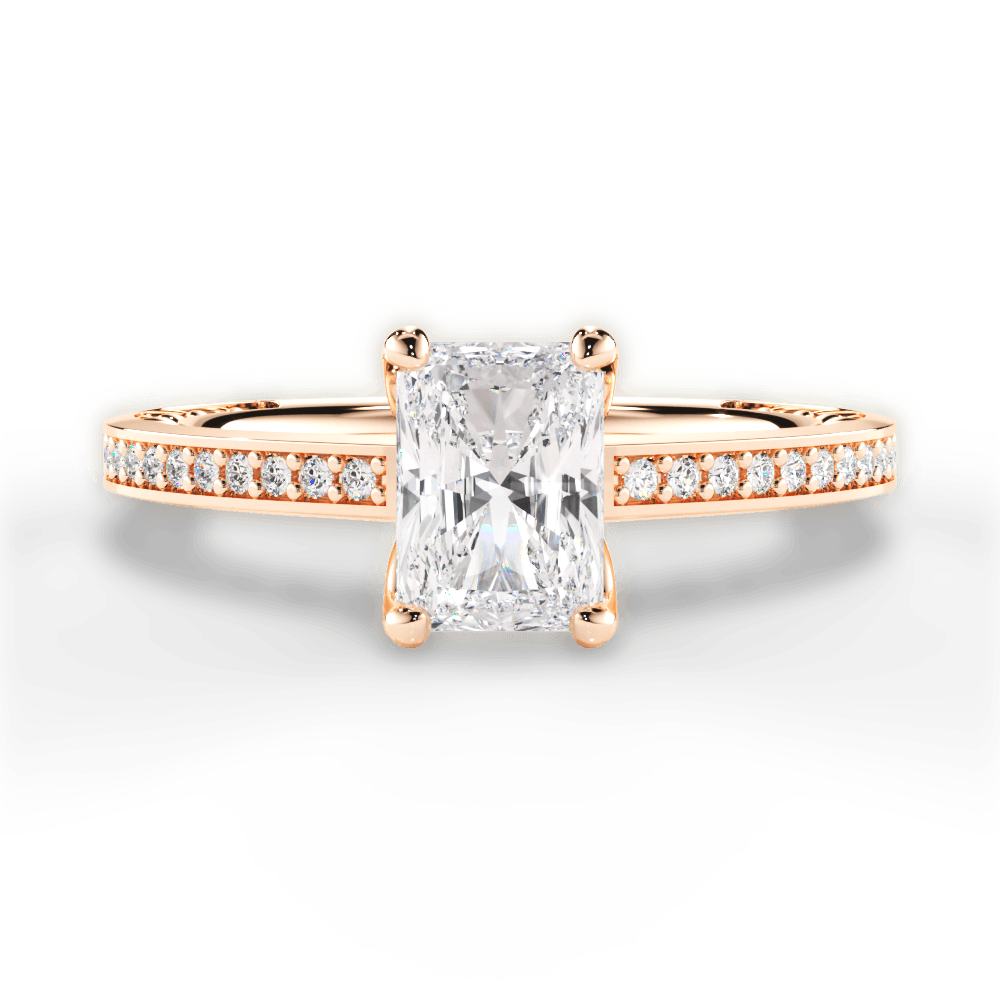 14kt Rose Gold/18kt Rose Gold/radiant/top