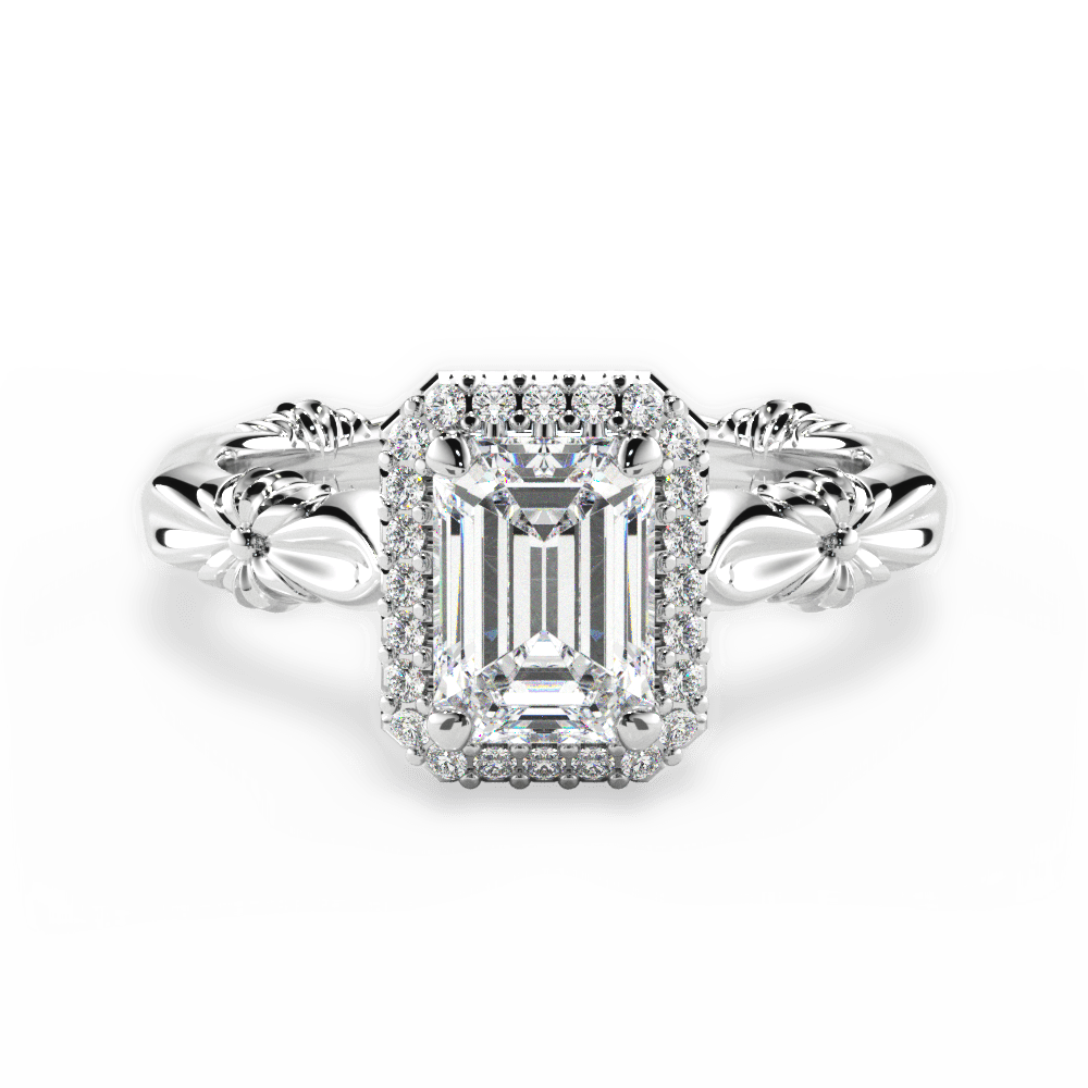 14kt White Gold/18kt White Gold/Platinum/emerald/top