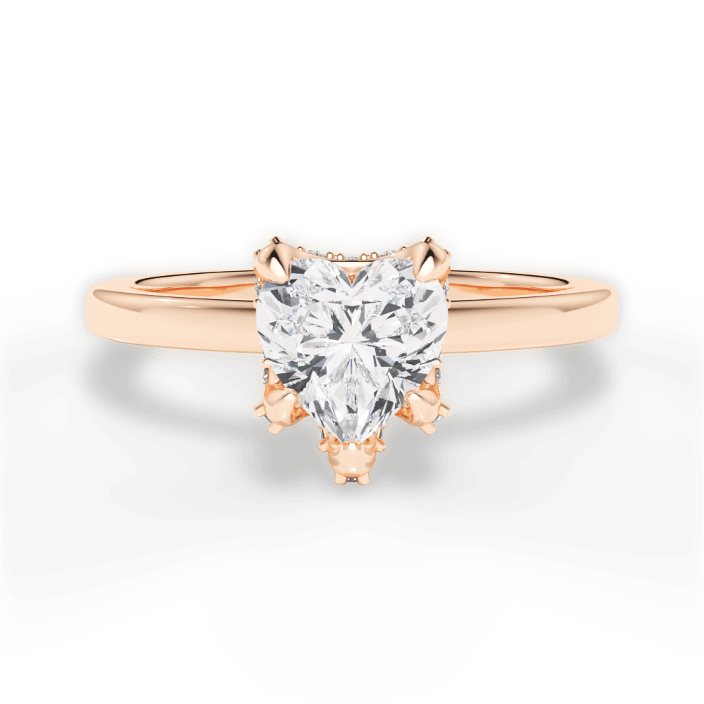 14kt Rose Gold/18kt Rose Gold/heart/top