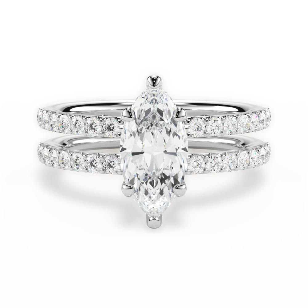 14kt White Gold/18kt White Gold/Platinum/marquise/top