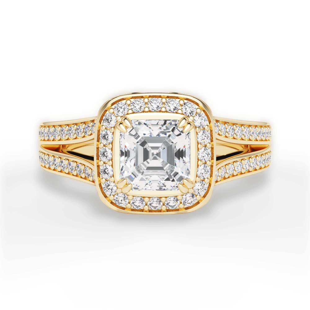 14kt Yellow Gold/18kt Yellow Gold/asscher/top