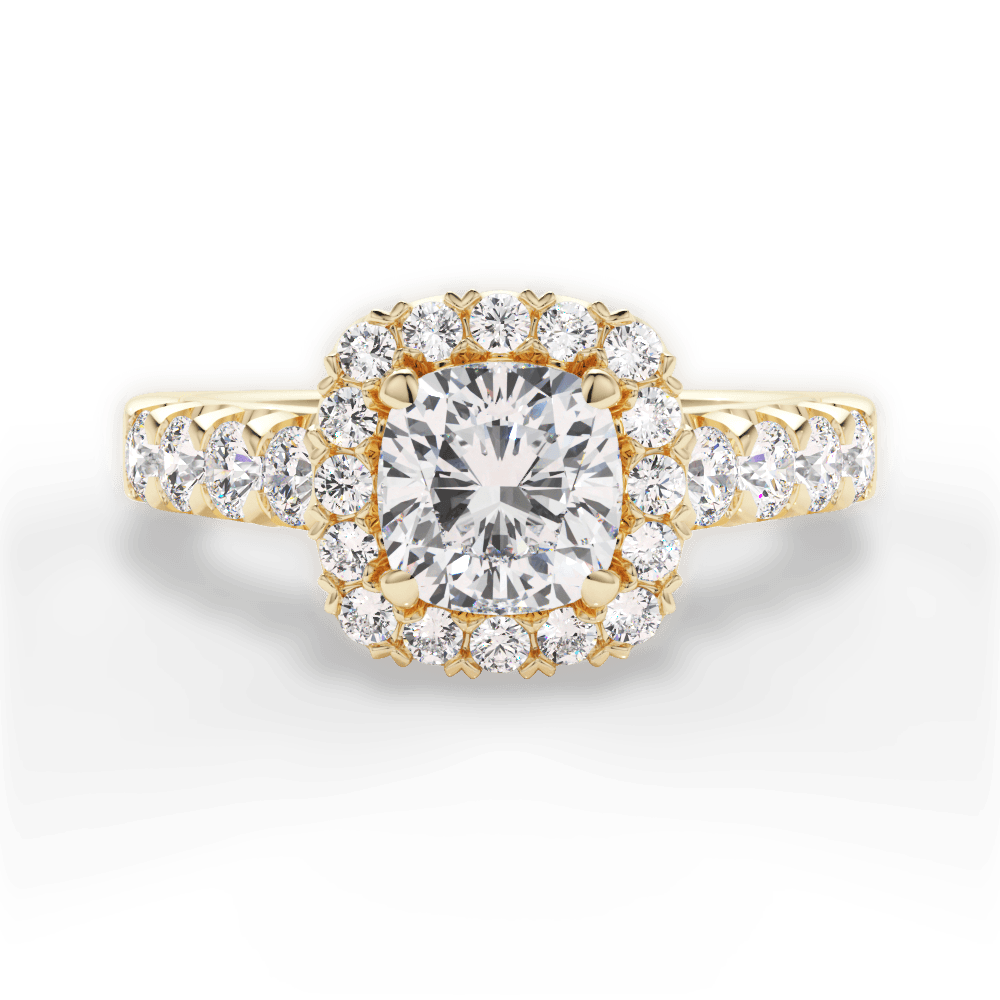14kt Yellow Gold/18kt Yellow Gold/cushion/top