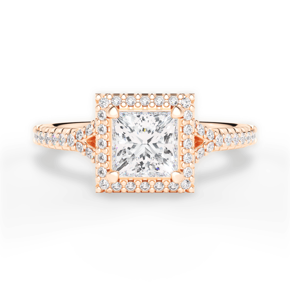 14kt Rose Gold/18kt Rose Gold/princess/top