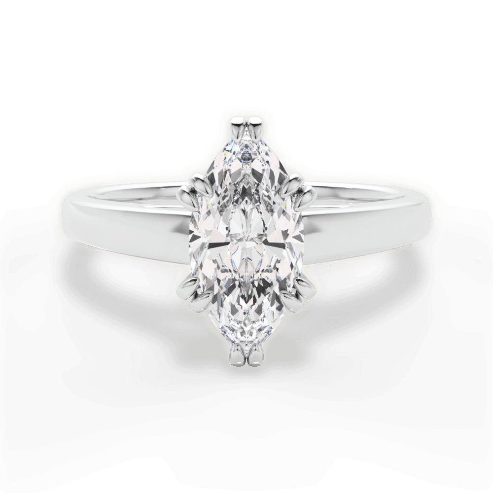 14kt White Gold/18kt White Gold/Platinum/marquise/top