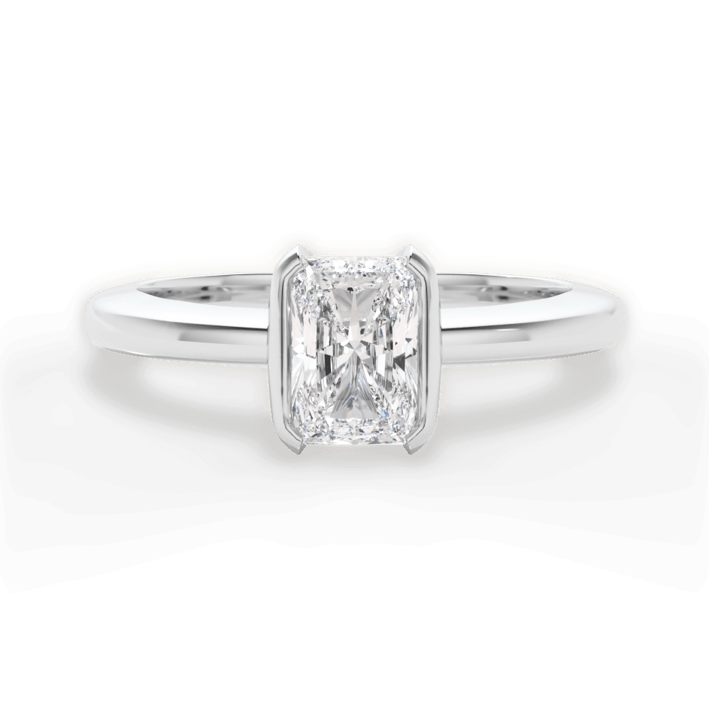 14kt White Gold/18kt White Gold/Platinum/radiant/top