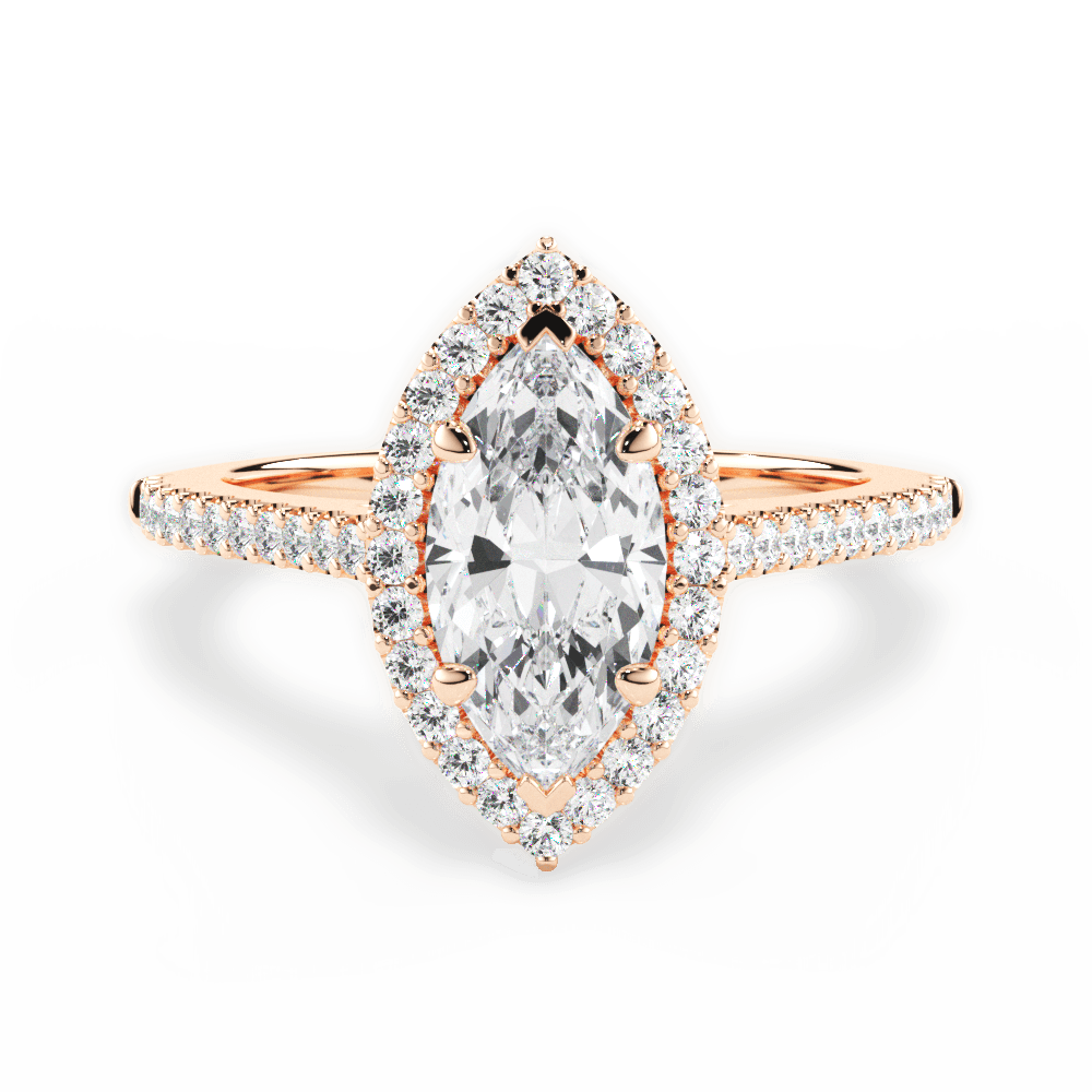14kt Rose Gold/18kt Rose Gold/marquise/top