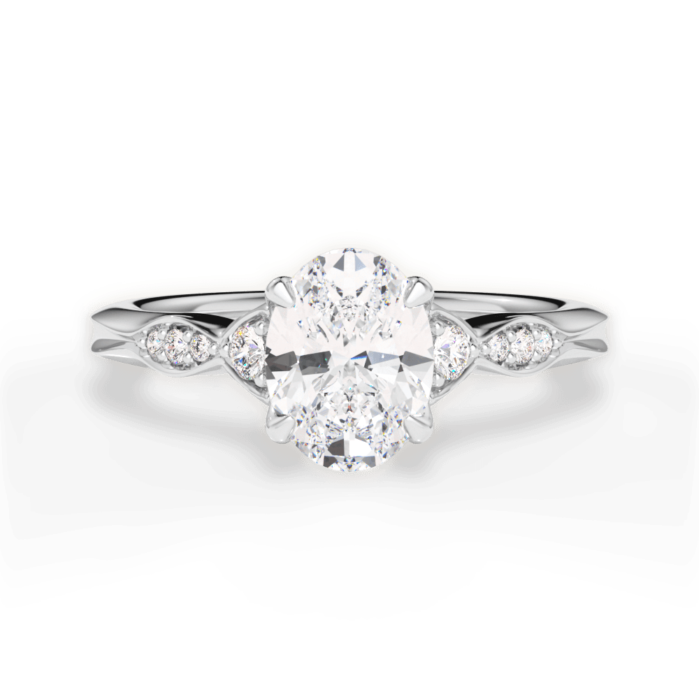 14kt White Gold/18kt White Gold/Platinum/oval/top