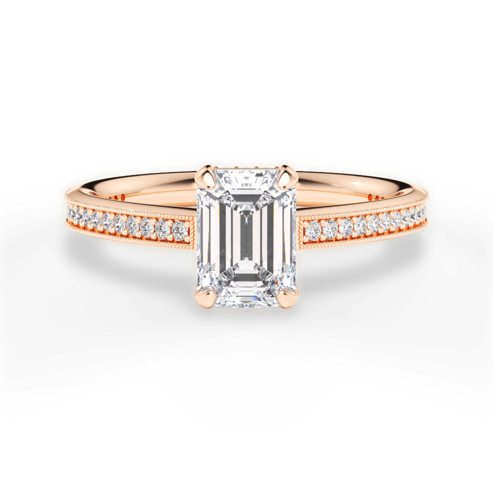 14kt Rose Gold/18kt Rose Gold/emerald/top