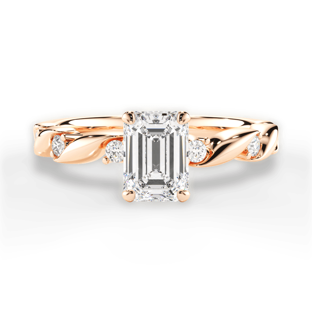 14kt Rose Gold/18kt Rose Gold/emerald/top