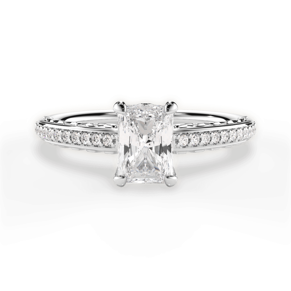 14kt White Gold/18kt White Gold/Platinum/radiant/top