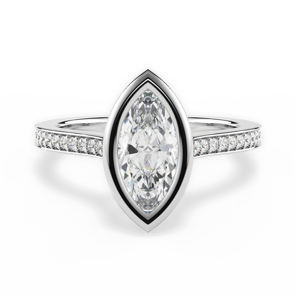 14kt White Gold/18kt White Gold/Platinum/marquise/top