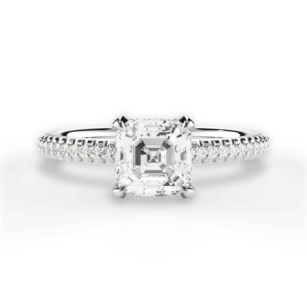 14kt White Gold/18kt White Gold/Platinum/asscher/top