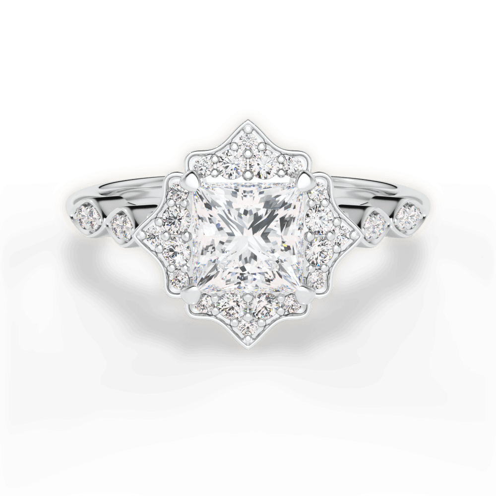 14kt White Gold/18kt White Gold/Platinum/princess/top