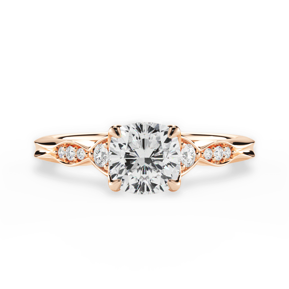 14kt Rose Gold/18kt Rose Gold/cushion/top