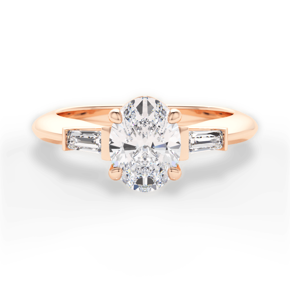 14kt Rose Gold/18kt Rose Gold/oval/top