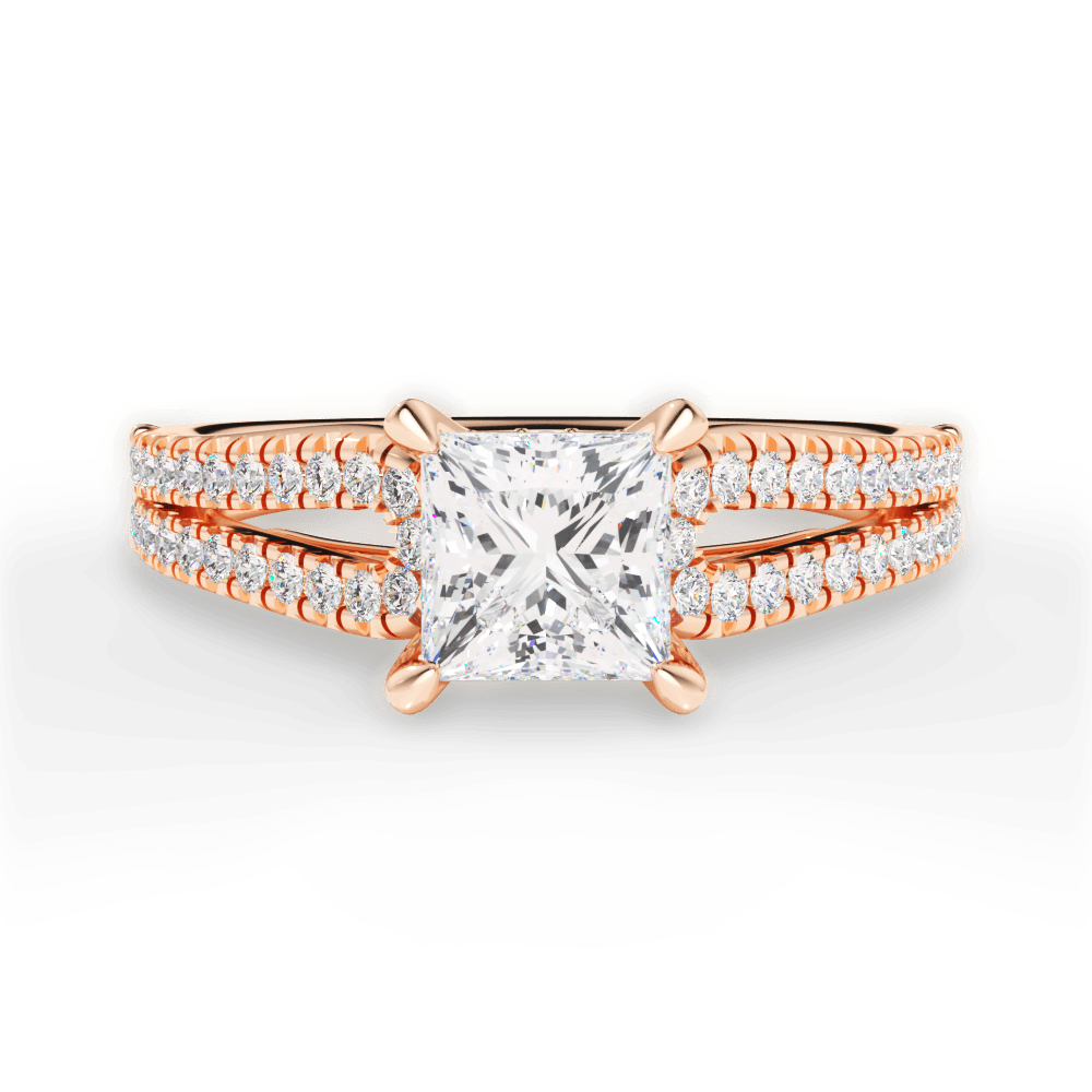 14kt Rose Gold/18kt Rose Gold/princess/top