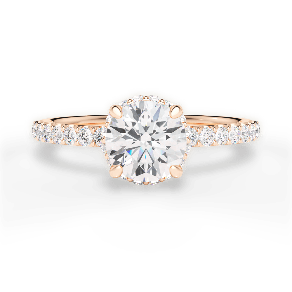 14kt Rose Gold/18kt Rose Gold/round/top