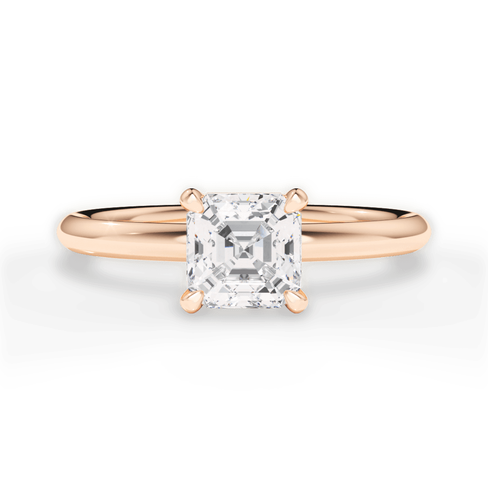 14kt Rose Gold/18kt Rose Gold/asscher/top