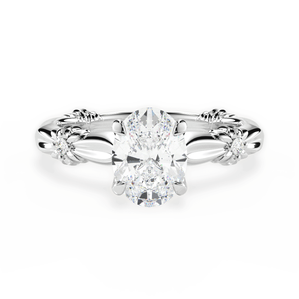 14kt White Gold/18kt White Gold/Platinum/oval/top