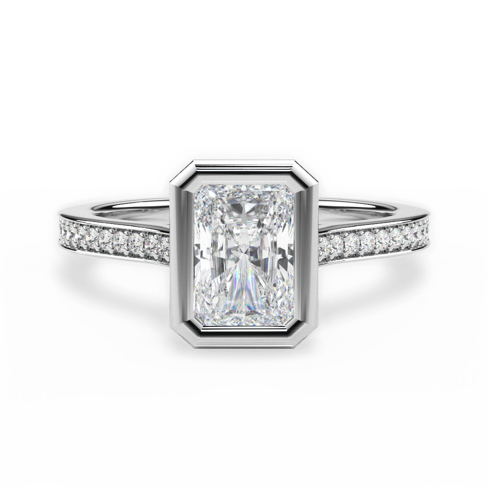 14kt White Gold/18kt White Gold/Platinum/radiant/top