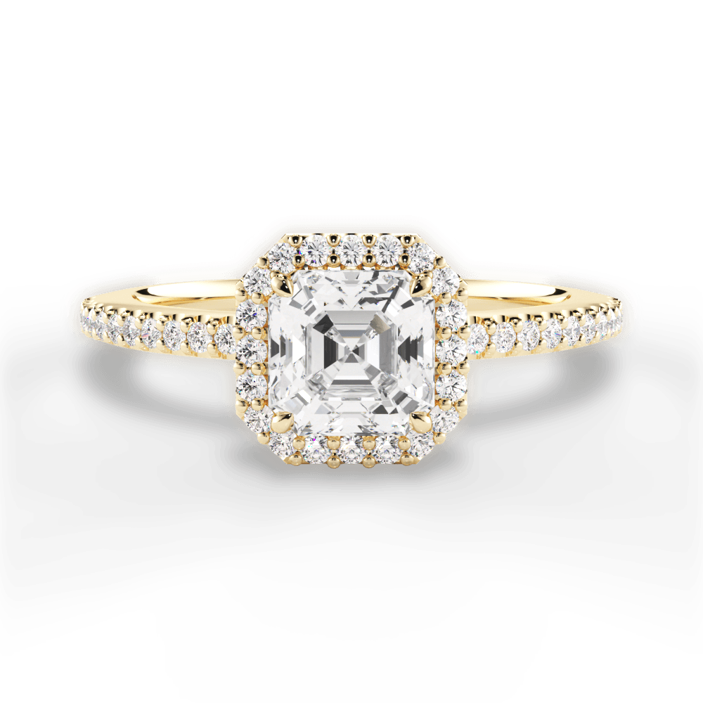 14kt Yellow Gold/18kt Yellow Gold/asscher/top