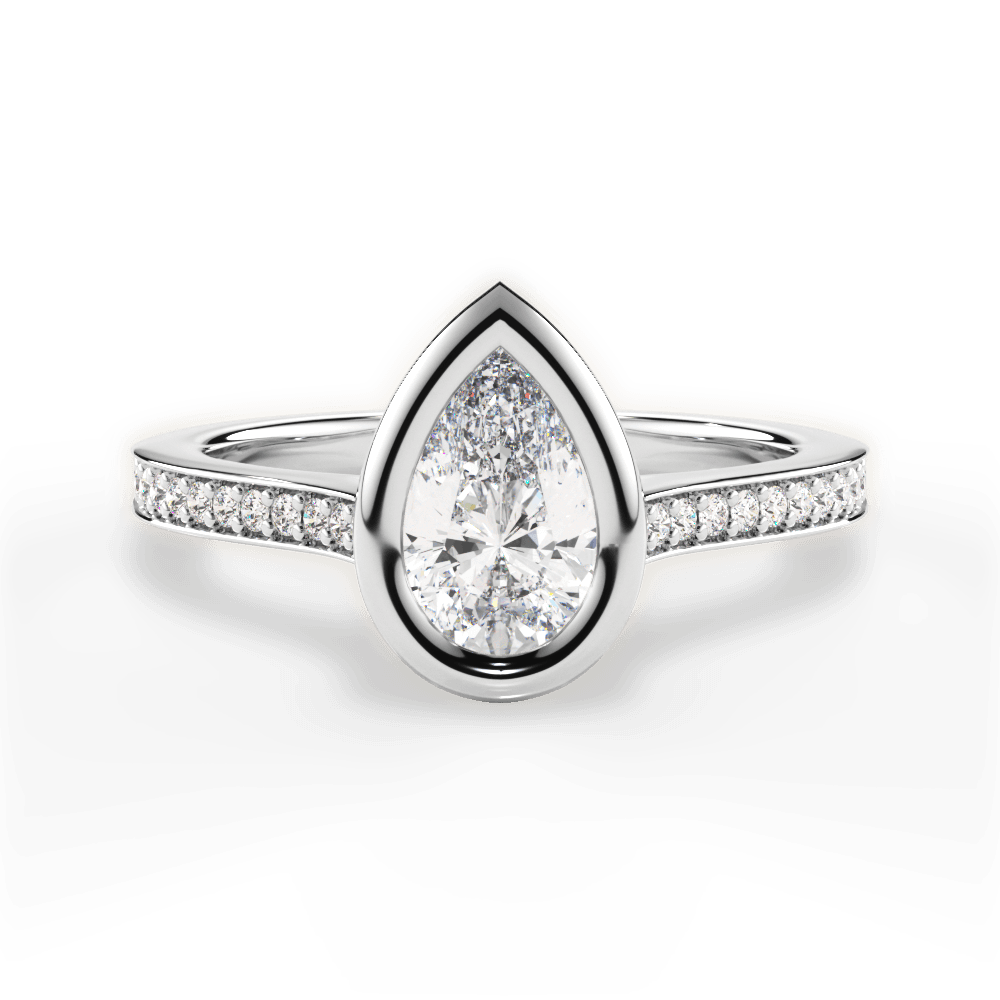 14kt White Gold/18kt White Gold/Platinum/pear/top