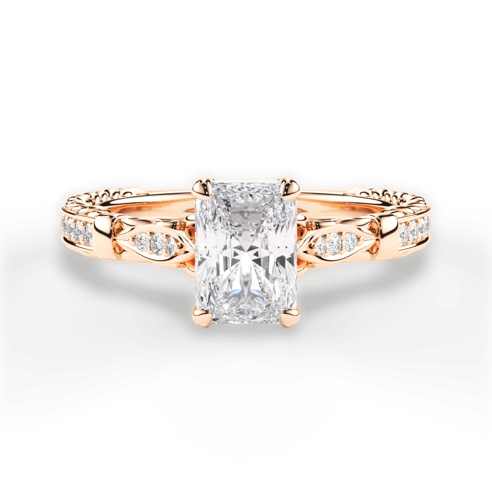 14kt Rose Gold/18kt Rose Gold/radiant/top