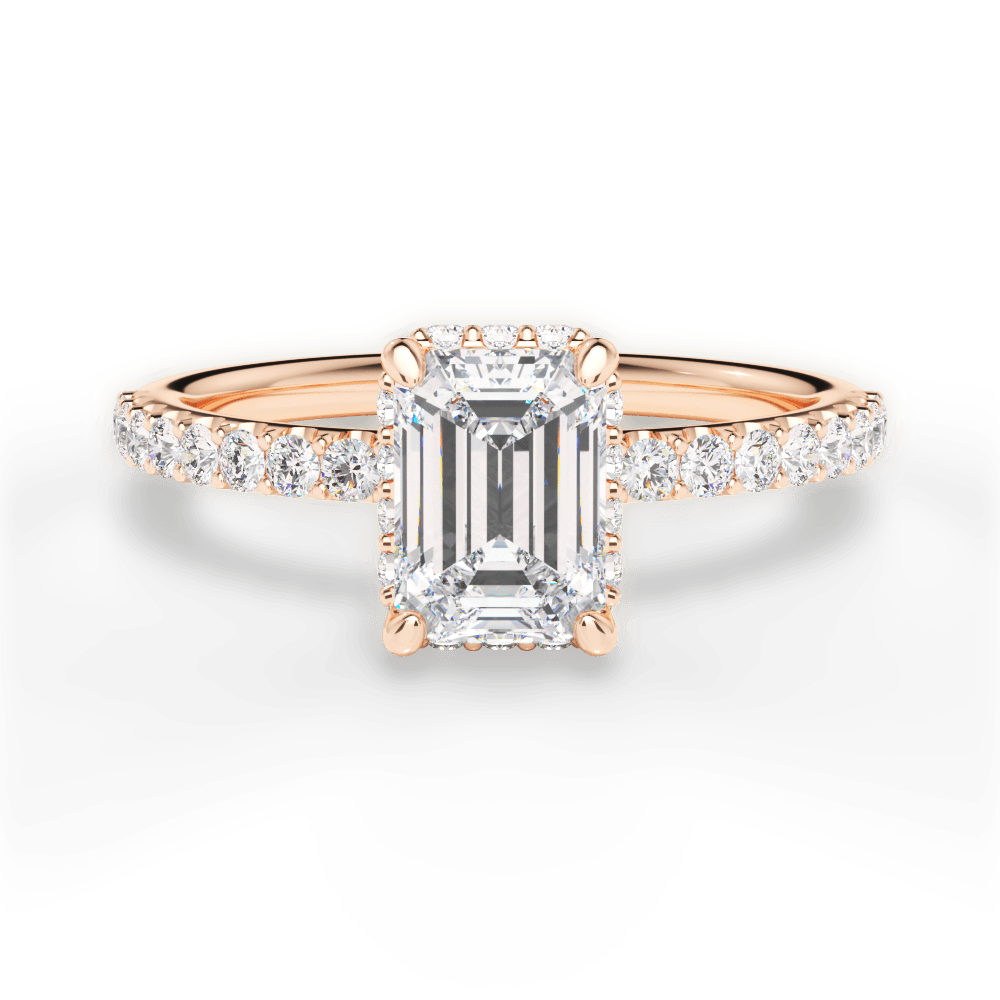14kt Rose Gold/18kt Rose Gold/emerald/top