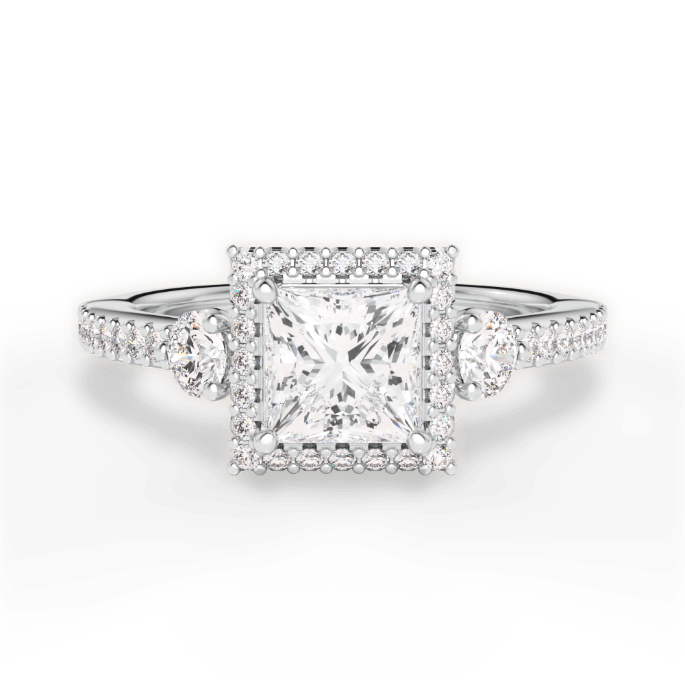 14kt White Gold/18kt White Gold/Platinum/princess/top