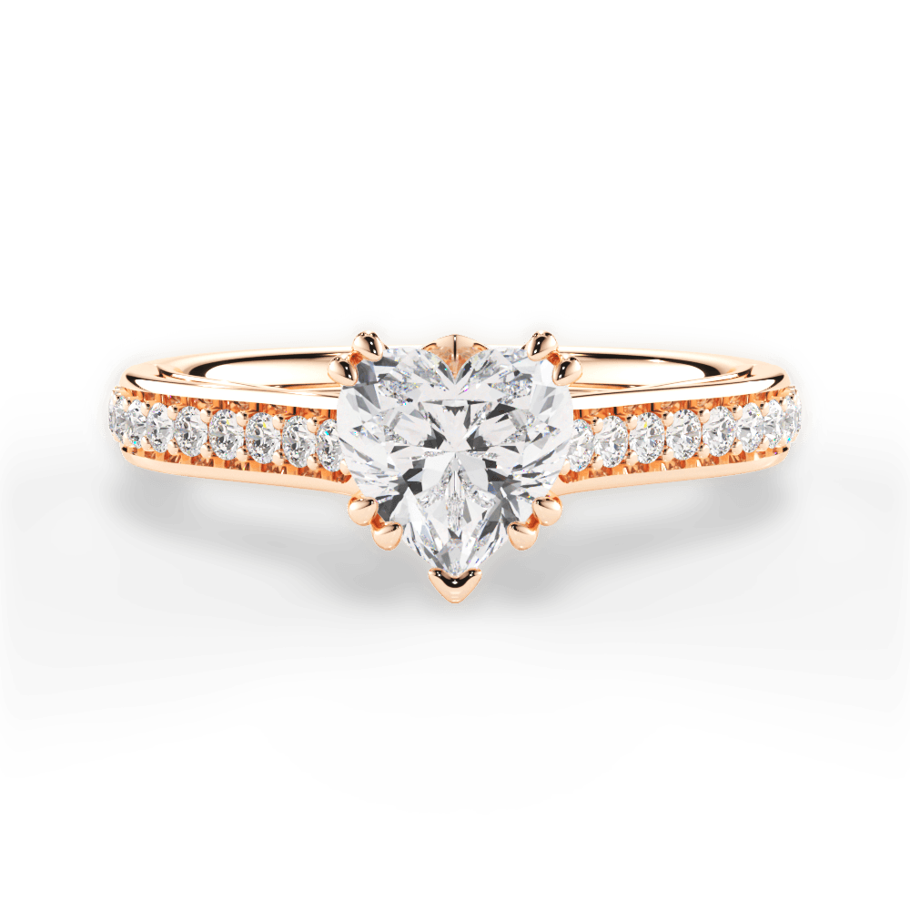 14kt Rose Gold/18kt Rose Gold/heart/top