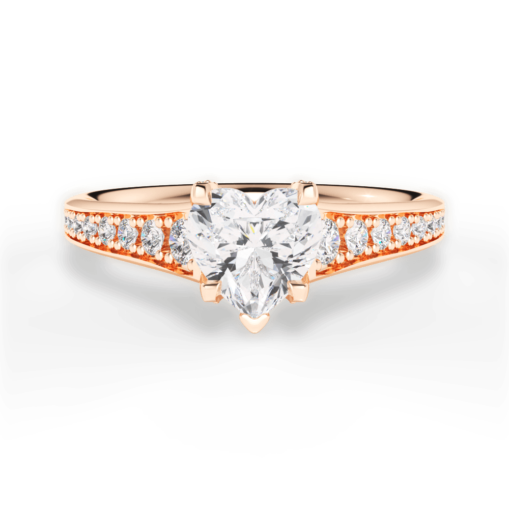 14kt Rose Gold/18kt Rose Gold/heart/top