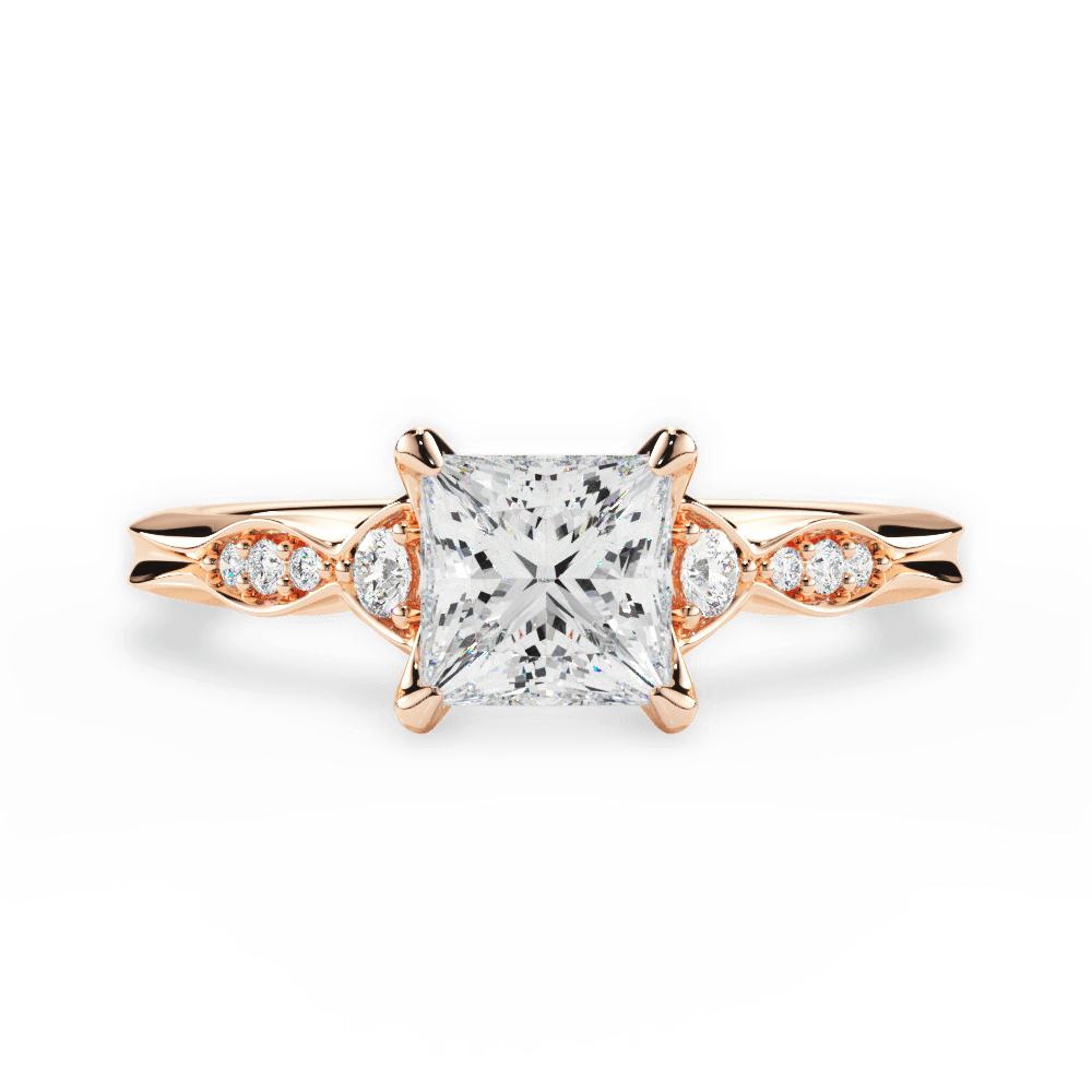 14kt Rose Gold/18kt Rose Gold/princess/top